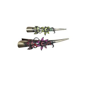 Metal‎ Alligator Sectioning Hair Clips 2 PCS Pretty Strong Non-Slip Grips READ
